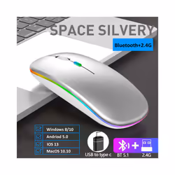 Wireless Mouse, Silent Bluetooth-compatible Mice Portable Mobile Optical Office Mause, for PC Laptop MacBook Gaming Mouse - D ...
