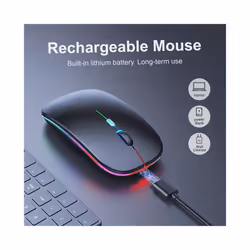 Wireless Bluetooth Mouse With Type-C to USB Adapter, USB Rechargeable With Bluetooth Gaming Mouse For MAC/Laptop/PC/Windows - Rose Gold
