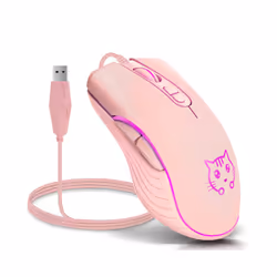USB Wired Gaming Mouse Pink Computer Professional E-sports Mause 2400 DPI Colorful Backlit Silent Mice for Lol Data Laptop Pc - black