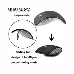 Wireless Mouse Portable Computer Foldable Mouse Mini FoldMice For Laptop PC Desktop Ergonomic USB Mouse - ZD07 Red