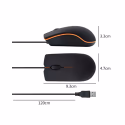 RYRA USB 3D Wired Optical Mini Mouse Mice For PC Laptop PC Computers Mini Mouse Mice For PC Laptop Computers Wired Mouse - Black Mouse 3pcs