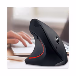 Wireless Mouse Vertical Game Mouse Ergonomics 1600DPI PC Laptop Office Mini Game Mouse - Black-Battery
