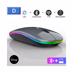 Silent Bluetooth Mouse Rechargeable Wireless Computer Laptop Optical Mouse for iPad Samsung Tablet Universal Mice Noiseless - ...