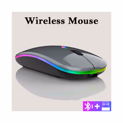 Silent Bluetooth Mouse Rechargeable Wireless Computer Laptop Optical Mouse for iPad Samsung Tablet Universal Mice Noiseless - Gray-Dual Mode