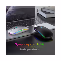 Silent Bluetooth Mouse Rechargeable Wireless Computer Laptop Optical Mouse for iPad Samsung Tablet Universal Mice Noiseless - Gray-Dual Mode