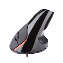 Wired Right Hand Vertical Mouse Ergonomic Gaming Mouse 1600DPI USB Optical Wrist Healthy Mouse for PC Computer Laptop - Black