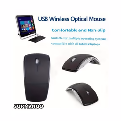 Wireless Mouse Portable Computer Foldable Mouse Mini FoldMice For Laptop PC Desktop Ergonomic USB Mouse - ZD07 Black