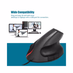 1600DPI USB Vertical Wired Mouse Ergonomic Design Wrist Rest Gaming Mice for PC Laptop Mouse Mouse for Laptop Mouse for Computer - Blue