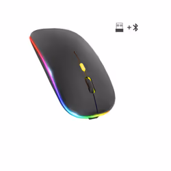 Wireless Mouse RGB Rechargeable Bluetooth Mice Wireless Computer Mause LED Backlit Ergonomic Gaming Mouse for Laptop PC - bla ...