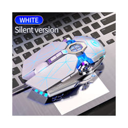 Ergonomic Wired Gaming Mouse RGB Mute Mouse LED Backlit 3200dpi 6 Button USB Mechanical Mause for PC Laptop Computer Gamer - White Silent