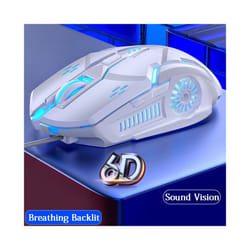 Pink Wired Gaming Mouse Backlit High Sensitivity 6 Keys Macro Programming Gamer Mechanical RGB Mute For Game Computer Tablet PC - White RGB Mouse