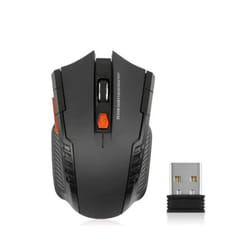 Wireless Mouse 1600DPI Optical Mouse Gamer for Computer 6 Buttons Wireless Mice with USB Receiver for PC Laptop Accessories - 113 Black
