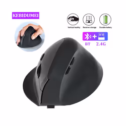 Bluetooth Mouse Vertical Mouse Ergonomic Wireless Optical Mice 3 Adjustable DPI 800/1200/1600 6 Buttons for Laptop Desktop - 2.4G Silver