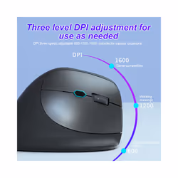 Bluetooth Mouse Vertical Mouse Ergonomic Wireless Optical Mice 3 Adjustable DPI 800/1200/1600 6 Buttons for Laptop Desktop - 2.4G Silver