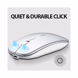INPHIC M1P Rechargeable Wireless Mouse [Power Display Enhanced Edition] Office Light Sound Laptop Home Ultra Thin Portable - WHITE