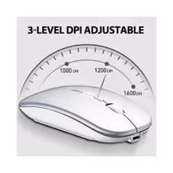 INPHIC M1P Rechargeable Wireless Mouse [Power Display Enhanced Edition] Office Light Sound Laptop Home Ultra Thin Portable - WHITE