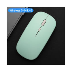 Wireless Mouse Dual Modes Bluetooth-compatibl Portable Office Mouse for Laptop Notebook PC MacBook Battery Gaming Mouse - green