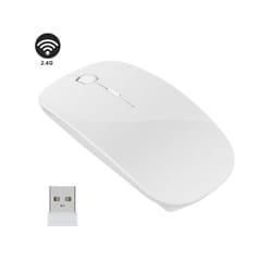 2.4GHz USB Computer Wireless Mouse for laptop Silent Bluetooth Mouse PC Mouse Rechargeable Mouse USB Optical For PC NEW - WHITE