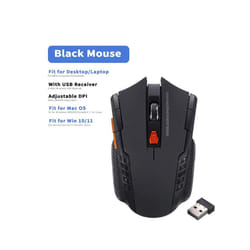 2.4GHz Wireless Mouse Optical Mice Mouse Gaming with USB Receiver Gamer 2000DPI 6 Buttons Mouse For Computer Laptop Accessories - black