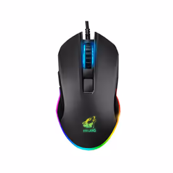 Gaming Mouse Wired USB Optical Computer Mice with RGB Backlit 3 Adjustable DPI Ergonomic Gamer Laptop PC Mouse with 6 Buttons - black