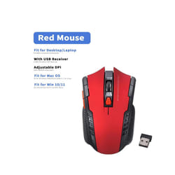 2.4GHz Wireless Mouse Optical Mice Mouse Gaming with USB Receiver Gamer 2000DPI 6 Buttons Mouse For Computer Laptop Accessories - Red