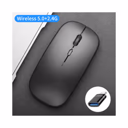 Wireless Mouse Dual Modes Bluetooth-compatibl Portable Office Mouse for Laptop Notebook PC MacBook Battery Gaming Mouse - A W ...