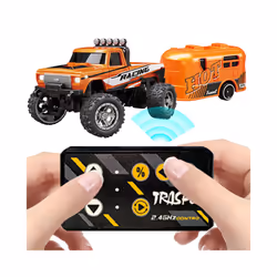 Mini RC Monster Truck 1:64 Off-Road Climbing Car Alloy Model 2.4G Remote Control Adjustable Speed Electric - pink