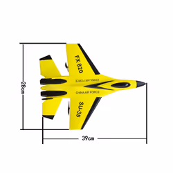 FX620 RC Plane Toy Cessna 150m Jet Su35 Electric Foam Flyer Remote Control Hawker Glider Airplane Model - 39cm yellow