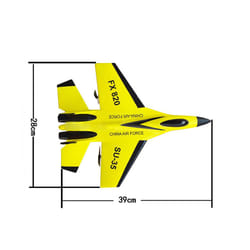 FX620 RC Plane Toy Cessna 150m Jet Su35 Electric Foam Flyer Remote Control Hawker Glider Airplane Model - 39cm yellow