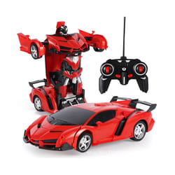 RC Robots Car 2 in 1 Electric Toys Transformation Remote Control Sports Deformation Car Robots Model - red