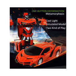RC Robots Car 2 in 1 Electric Toys Transformation Remote Control Sports Deformation Car Robots Model - red