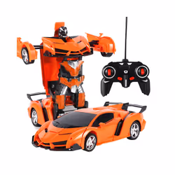 RC Robots Car 2 in 1 Electric Toys Transformation Remote Control Sports Deformation Car Robots Model - Orange