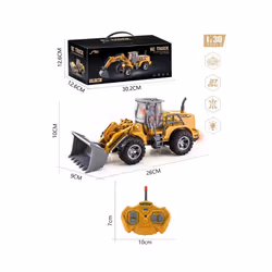 Rc Car Toys Truck 1:30 Wheel Shovel Loader 6CH 4WD Metal Remote Control Bulldozer Construction Vehicles - Remote bulldozer