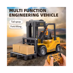 2.4Ghz Remote Control Car Rc Forklift Truck Engineering Vehicles Cranes Liftable Spray Simulated Sound - QH207-1D