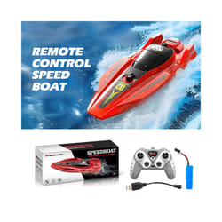 Remote Control Boat Electric Toy Charging 2.4G Remote Control Boat Double Spiral Pulp High-Speed Water - Red-902