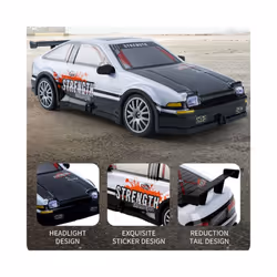 AE86 Remote Control Car Racing Vehicle Toys For Children 1:20 4WD 2.4G High Speed GTR RC Electric Drift - S204A-Red
