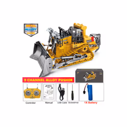 4WD Remote Control Excavator Toy Radio Controlled RC Dump Truck Vehicle Crawler Bulldozer Construction - Bulldozer 1Battery