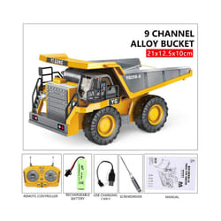 RC Excavator Dumper Car 2.4G Remote Control Engineering Vehicle Crawler Truck Bulldozer Toys for Boys - 9CH Dump truck