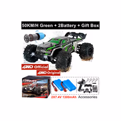 1:16 80km/h Brushless RC Drift Car With LED Lights 4WD Electric High Speed Racing Remote Control Monster - 4WD 50KM Green 2B