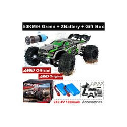 1:16 80km/h Brushless RC Drift Car With LED Lights 4WD Electric High Speed Racing Remote Control Monster - 4WD 50KM Green 2B