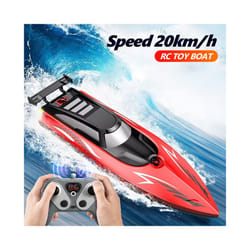 Remote Control Boat Electric Toy Charging 2.4G Remote Control Boat Double Spiral Pulp High-Speed Water - Red-502
