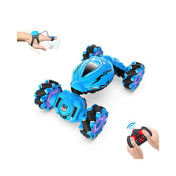 4WD Drift Stunt Car 1:18 Remote Control Car with Music Light RC Cars Off Road On Road Watch Gesture - Deep Blue