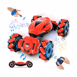 4WD Drift Stunt Car 1:18 Remote Control Car with Music Light RC Cars Off Road On Road Watch Gesture - Red