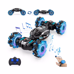 4WD Drift Stunt Car 1:18 Remote Control Car with Music Light RC Cars Off Road On Road Watch Gesture - Red