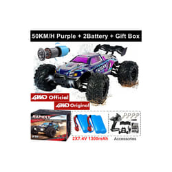 1:16 80km/h Brushless RC Drift Car With LED Lights 4WD Electric High Speed Racing Remote Control Monster - 4WD 50KM Purple 2B