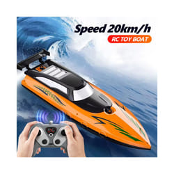 Remote Control Boat Electric Toy Charging 2.4G Remote Control Boat Double Spiral Pulp High-Speed Water - Orange color-502