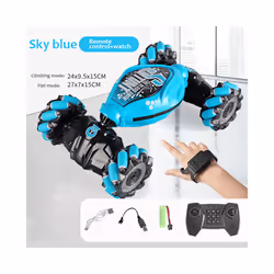 4WD 1:16 Stunt RC Car With LED Light Gesture Induction Deformation Twist Climbing Radio Controlled Car - Blue