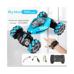 4WD 1:16 Stunt RC Car With LED Light Gesture Induction Deformation Twist Climbing Radio Controlled Car - Blue