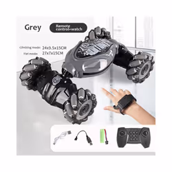 4WD 1:16 Stunt RC Car With LED Light Gesture Induction Deformation Twist Climbing Radio Controlled Car - black