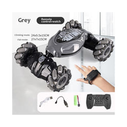 4WD 1:16 Stunt RC Car With LED Light Gesture Induction Deformation Twist Climbing Radio Controlled Car - black